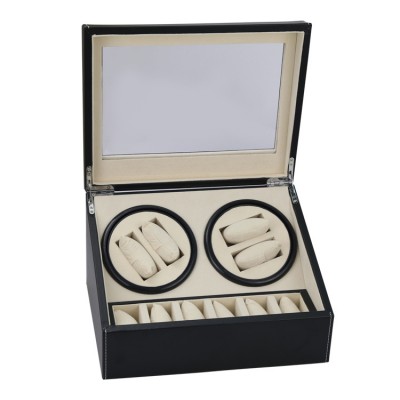 Pu4+6 Watch Winder For Automatic Watches New Wooden Watch Box Watches Storage Shaker